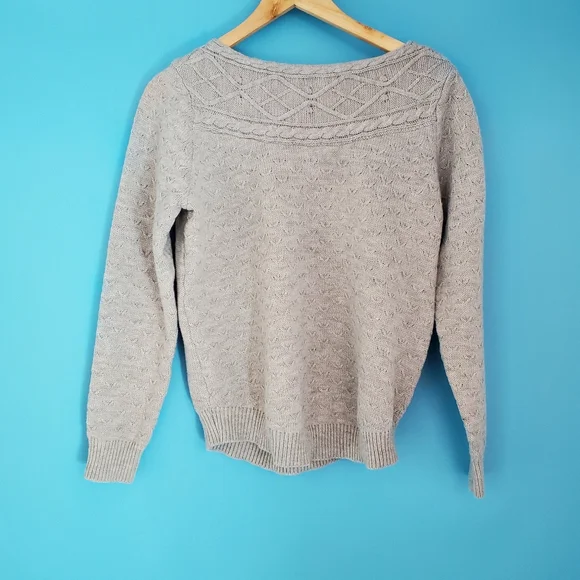 Croft & Barrow Size Medium Gray Knit Sweater - Picture 1 of 6